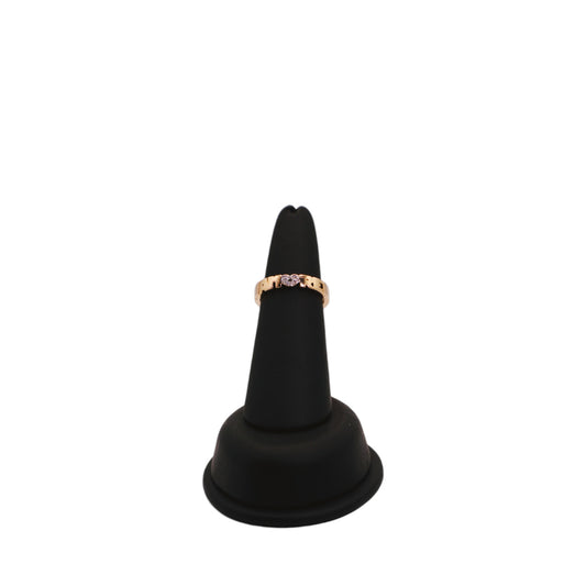 18KT Yellow Gold W/ .05 White Diamond Heart Ring