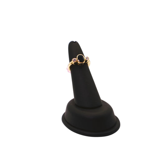 18KT Yellow Gold W/ 1.50 Oval Sapphire & White Diamond Ring