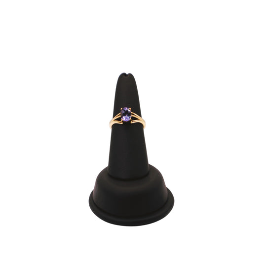 18KT Yellow Gold W/ 1.50cttw Oval Tanzanite Ring