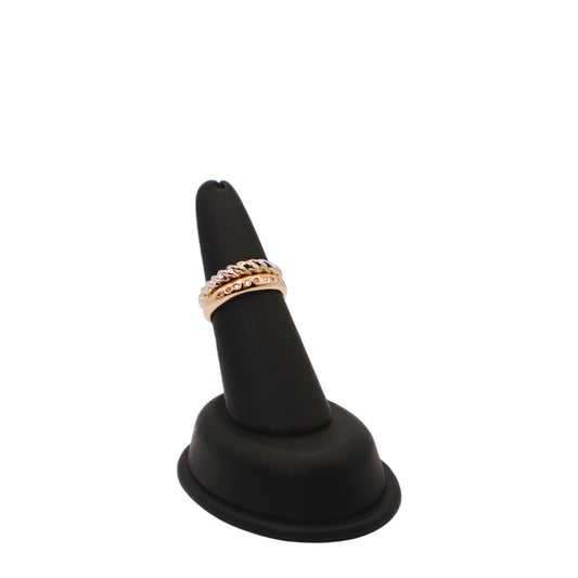 18KT Yellow & White Gold W/ .10 Diamond Twisted Ring.