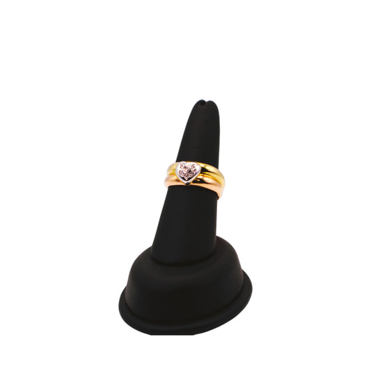 18KT Yellow & White Gold W/ .06 Diamond Hart Ring.