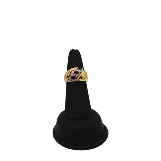 18KT Yellow Gold W/ .50cttw Emerald/Ruby/Sapphire & Diamond Ring