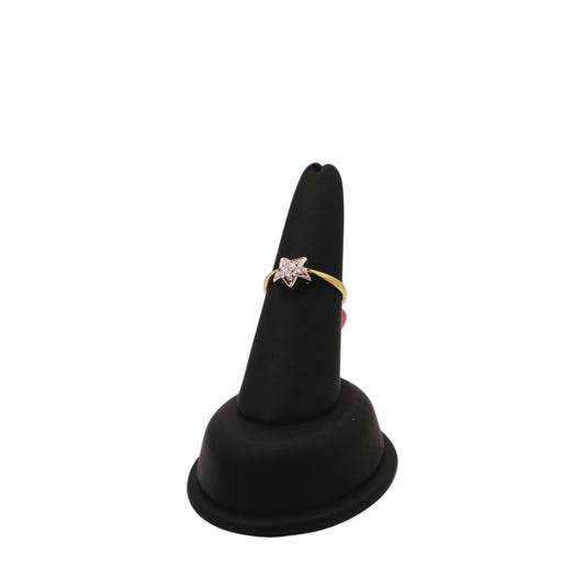 18KT Yellow & White Gold W/ .25 Diamond Star Ring