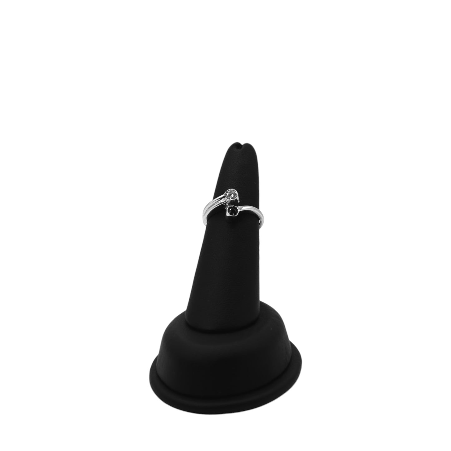 18KT White Gold 0.15cttw Sapphire & White  Diamond Interlock Ring