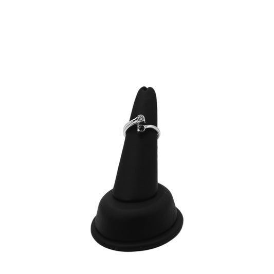 18KT White Gold 0.15cttw Sapphire & White  Diamond Interlock Ring
