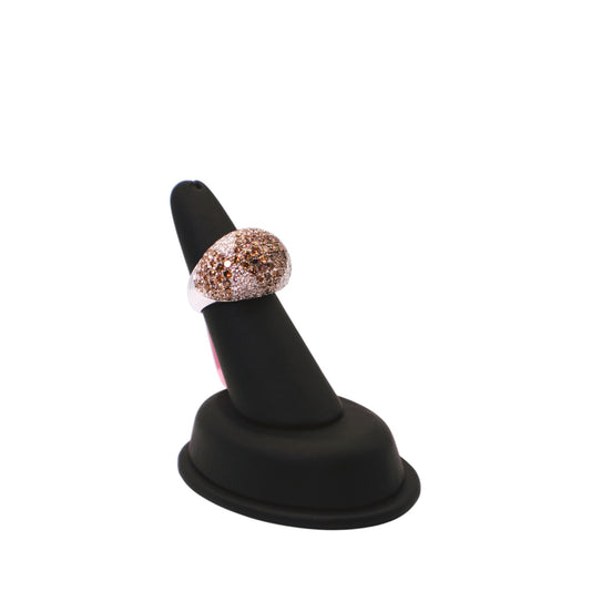 18KT White Gold 3.75cttw White & Champ Diamond Ring