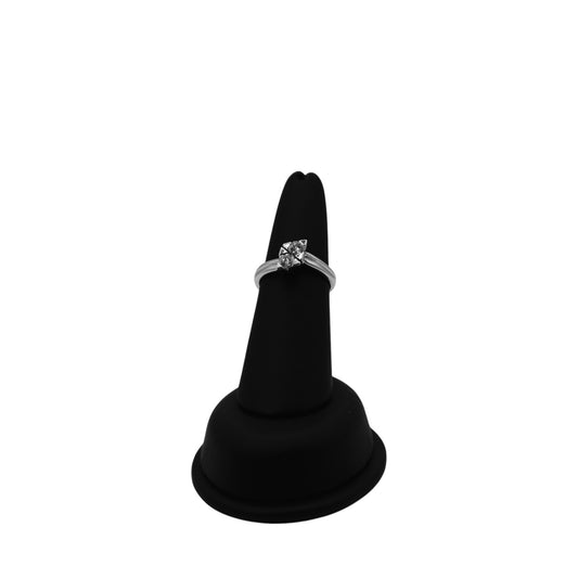 18KT White Gold 0.60cttw & White Triangle Solitaire Diamond Ring