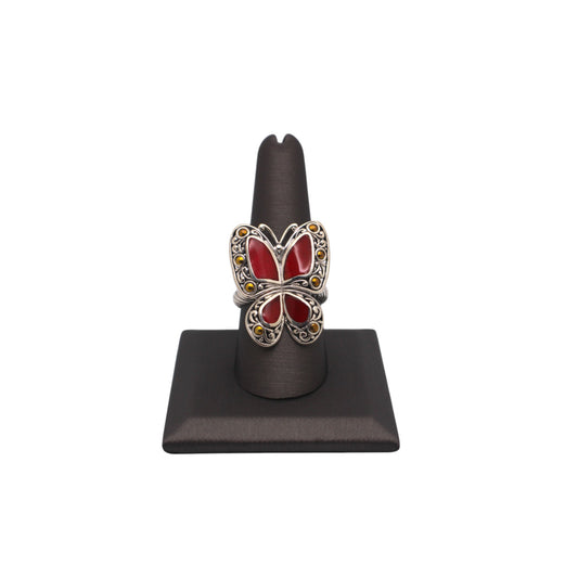 Bali Silver Collection W/18KT Butterfly Coral Bali Ring