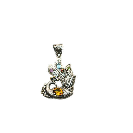 Bali Silver Collection Pendants W/18KT Asst Peacock