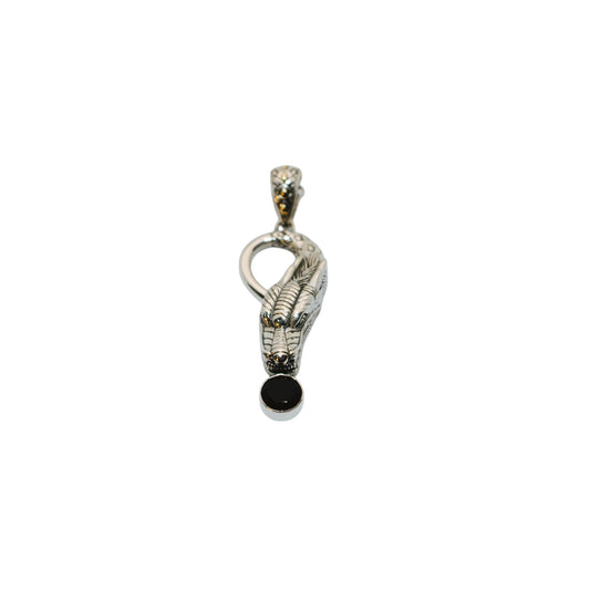 Bali Silver Collection Pendants W/18KT Dragon Head Onyx