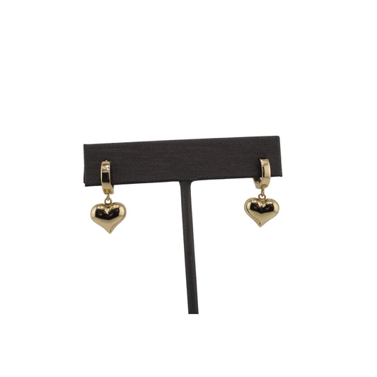 14KT Yellow W/ Hoops Heart pendant Earrings