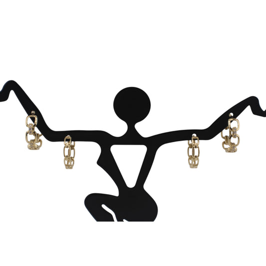 14KT Solid Yellow Gold Hoops Fancy Style Earrings W/ White Cz