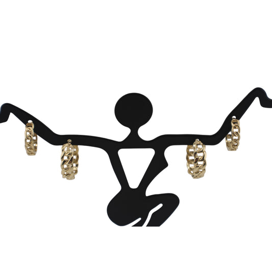 14KT Solid Yellow Gold Cuban Style Hoops Earrings