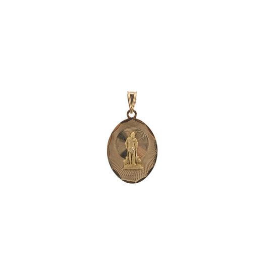 14KT Yellow Solid Gold 42mm San Lazaro Pendant