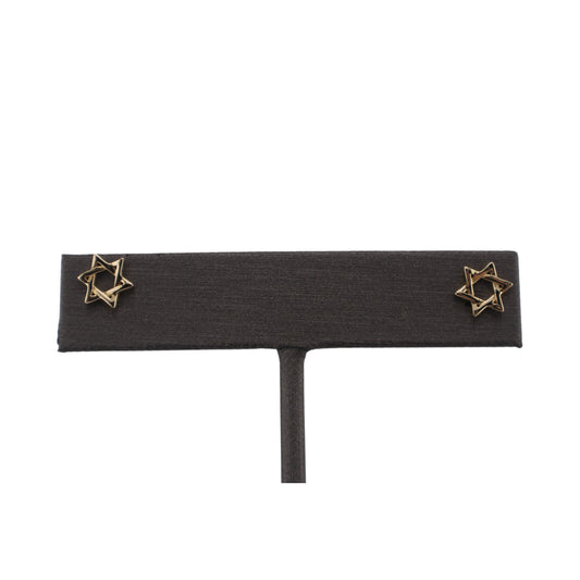 14KT Yellow Gold Star of David Studs Earrings