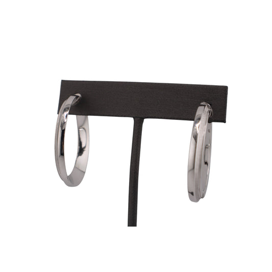 14KT White Gold Round Hoops 26mm Earrings