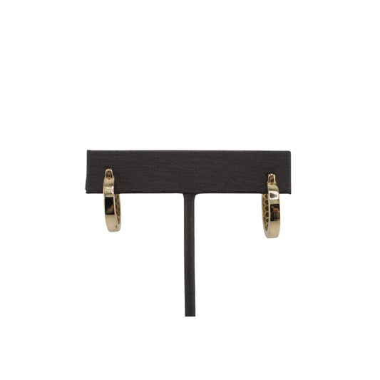 14KT Semi-Solid Yellow Gold Round Hoops 13.mm Earrings