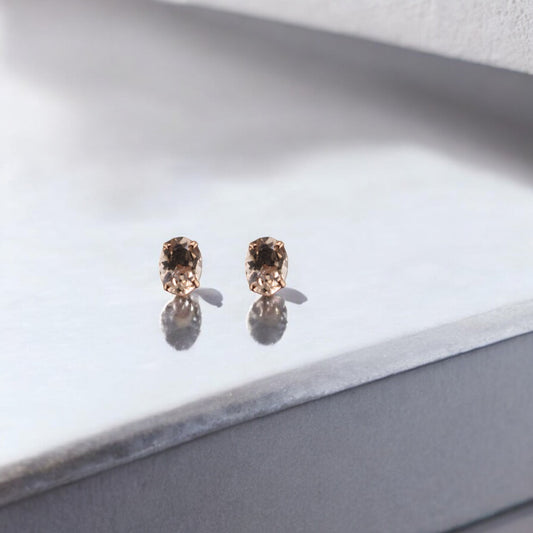 14KT Rose Gold 1.25cttw Oval Morganite Studs Earrings