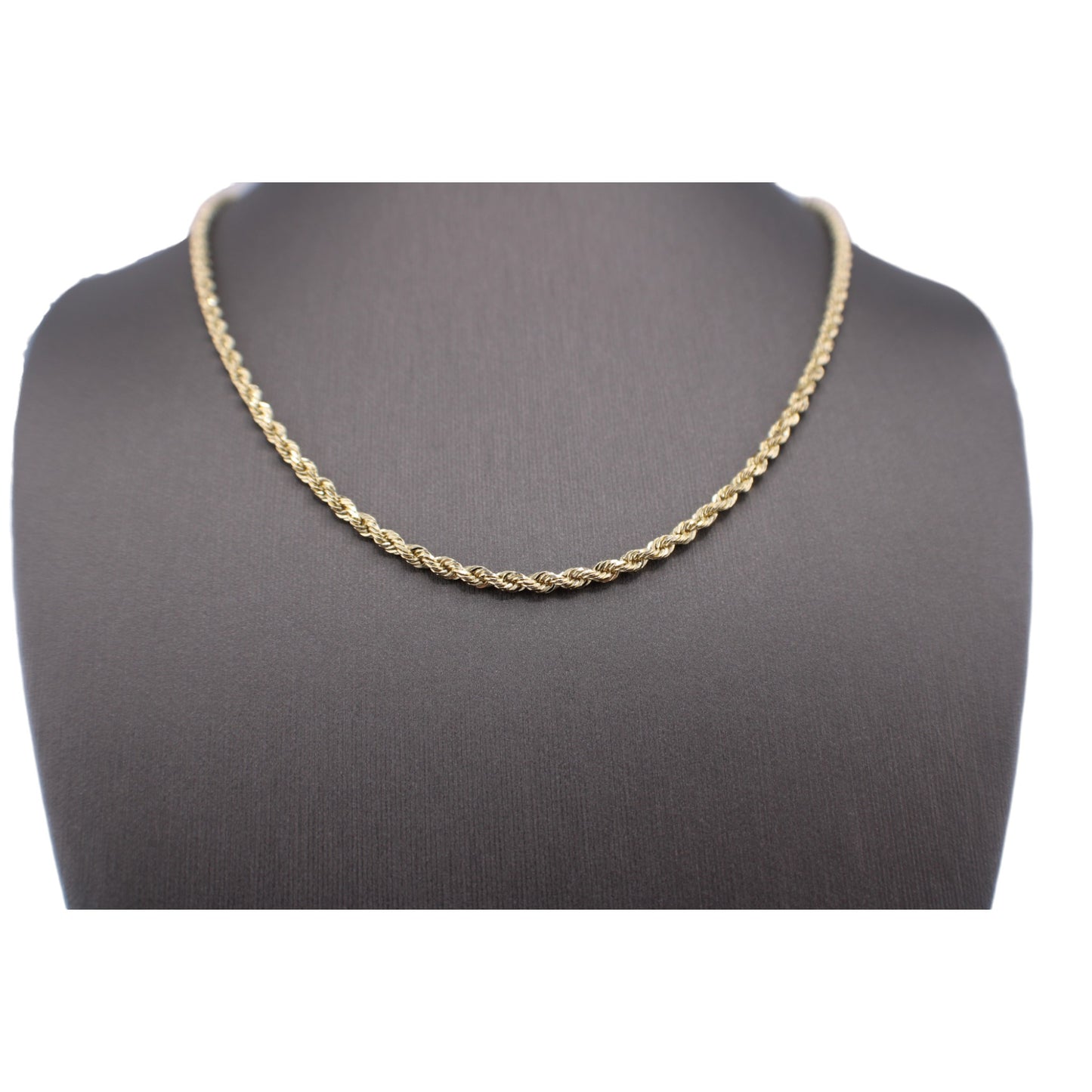 14KT Yellow Solid Gold Rope-Cut Chain