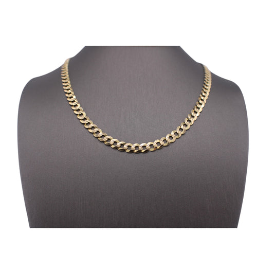 14KT Yellow Solid Gold Flat Curb Chain