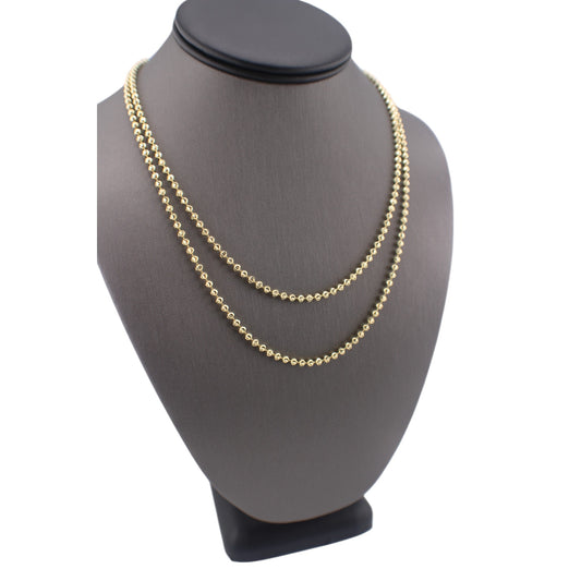 14KT Yellow Solid Gold Moon-Cut Chain