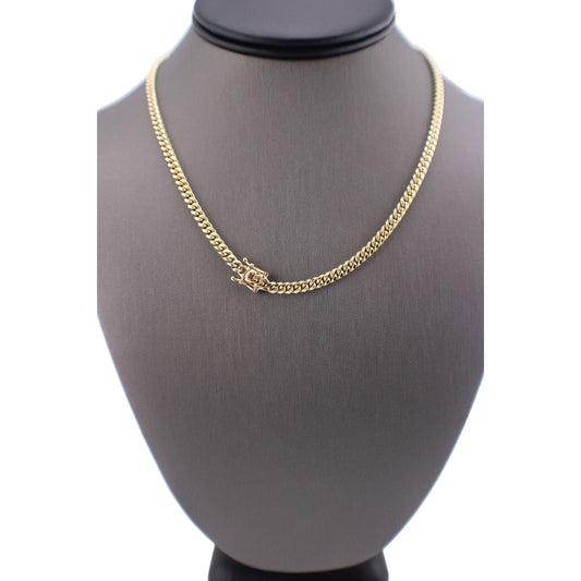 14KT Yellow Solid Cuban Link Gold W/ Box Lock Chain