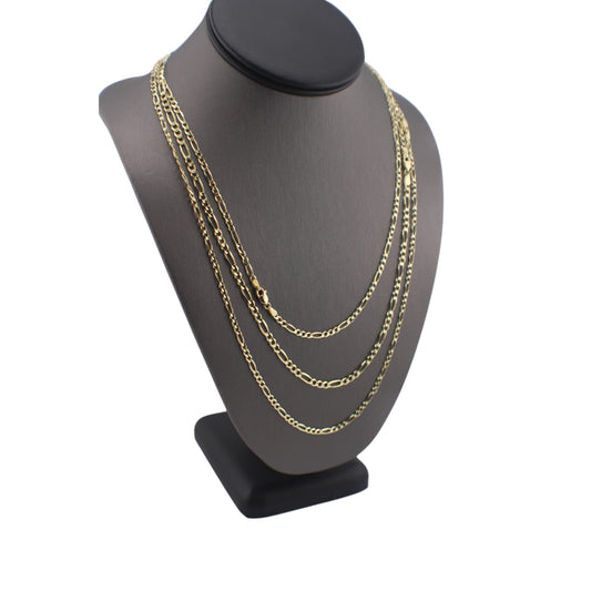 14KT Yellow Gold Solid Figaro Link Chain.