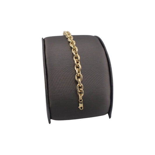 14KT Yellow Gold Semi-Solid Round Paper Clip Link Bracelets