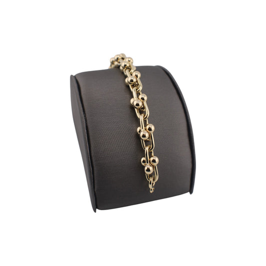 14KT Yellow Gold Semi-Solid Italian Puff Link Bracelets