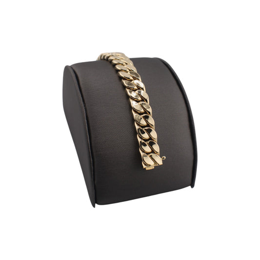 14KT Yellow Gold Semi-Solid Cuban Link Bracelets