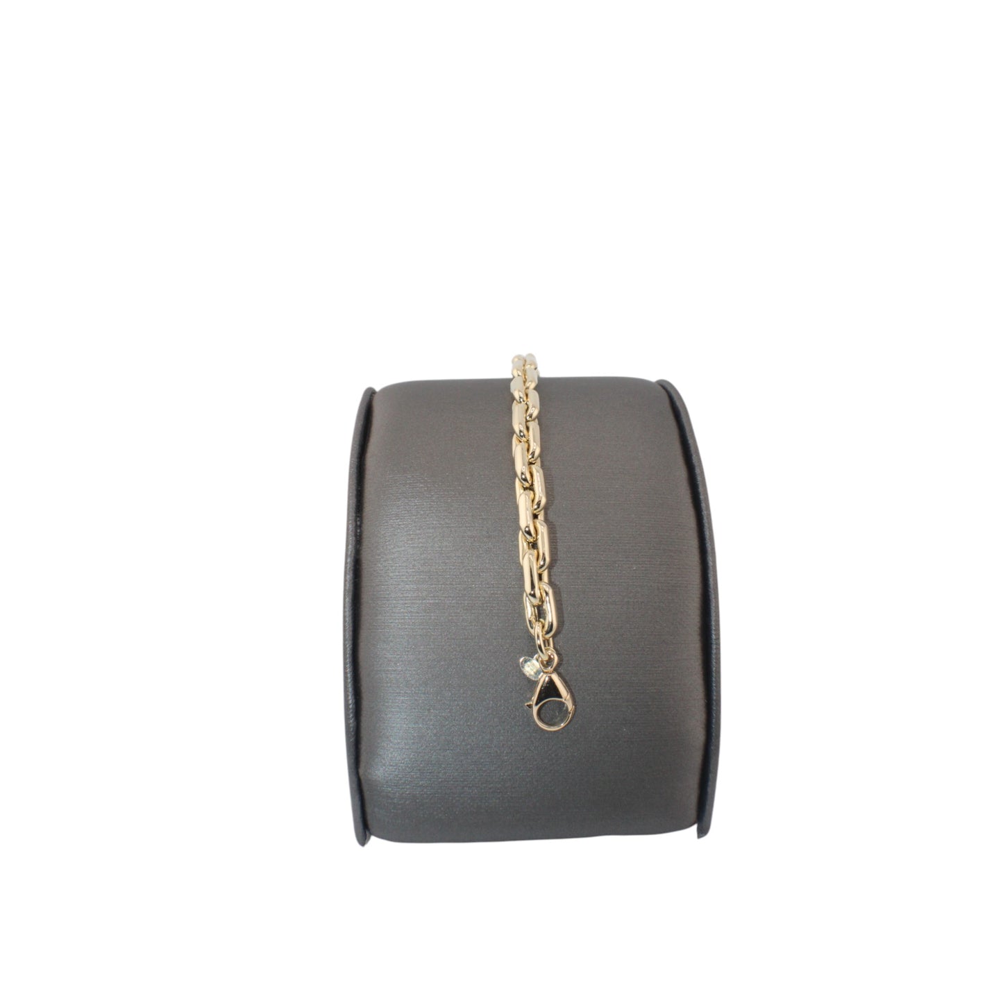 14KT Yellow Gold Semi-Solid Paper-Clip Puff Link Bracelets