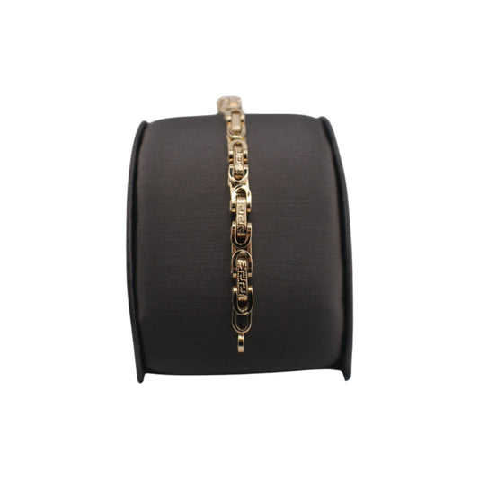 14KT Yellow Gold Semi-Solid Byzantine F-Link Bracelets