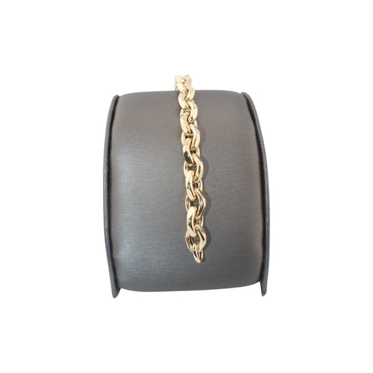 14KT Yellow Gold Semi-Solid Puff Link Bracelets