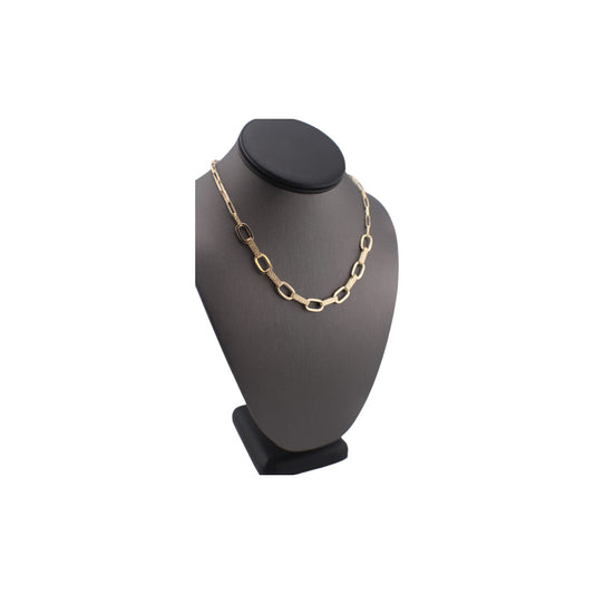 14KT Yellow Semi-Solid Gold Fancy Paper Clip Elongated Chain