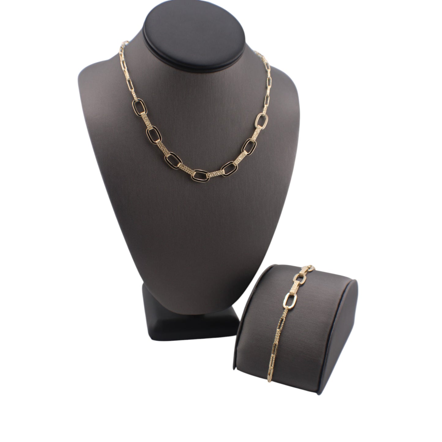 14KT Yellow Semi-Solid Gold Fancy Paper Clip Elongated Chain