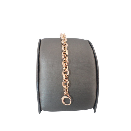 14KT Rose Gold Semi-Solid Rolo Link 8mm Bracelets