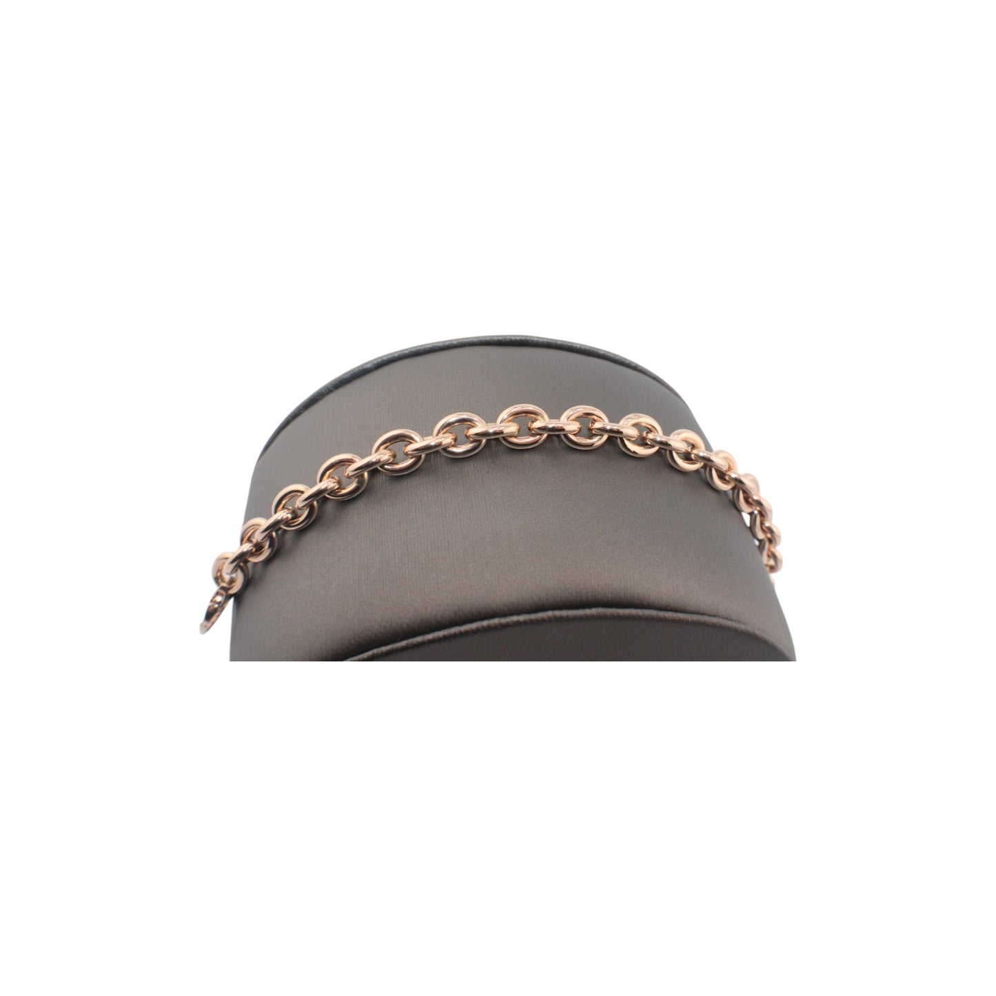 14KT Rose Gold Semi-Solid Rolo Link 8mm Bracelets