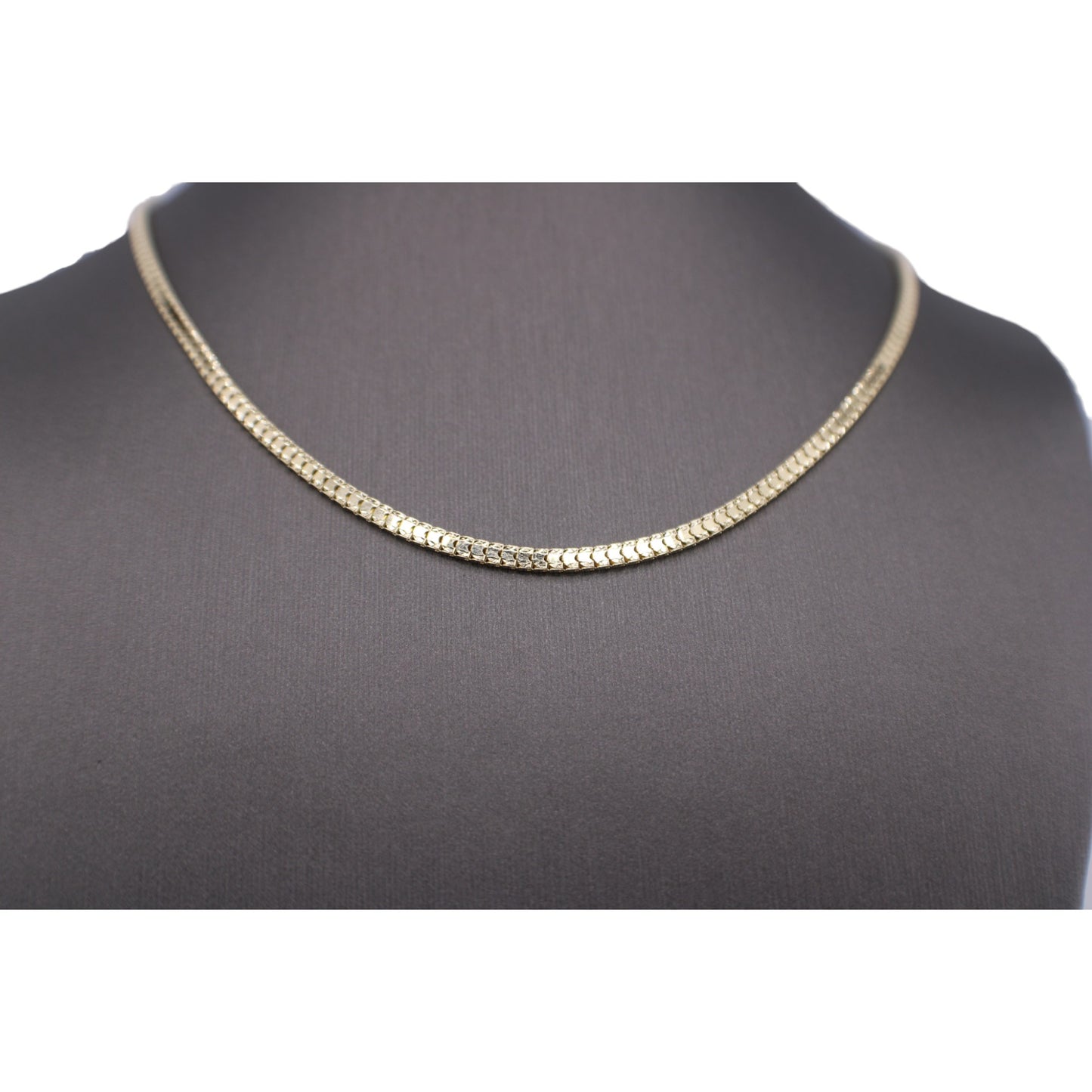 14KT Yellow Semi-Solid Gold Fancy Square Cut Chain