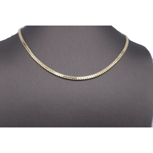 14KT Yellow Semi-Solid Gold Fancy Square Cut Chain