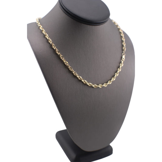 14KT Yellow Gold Fancy Puff Anchor Link Chain.