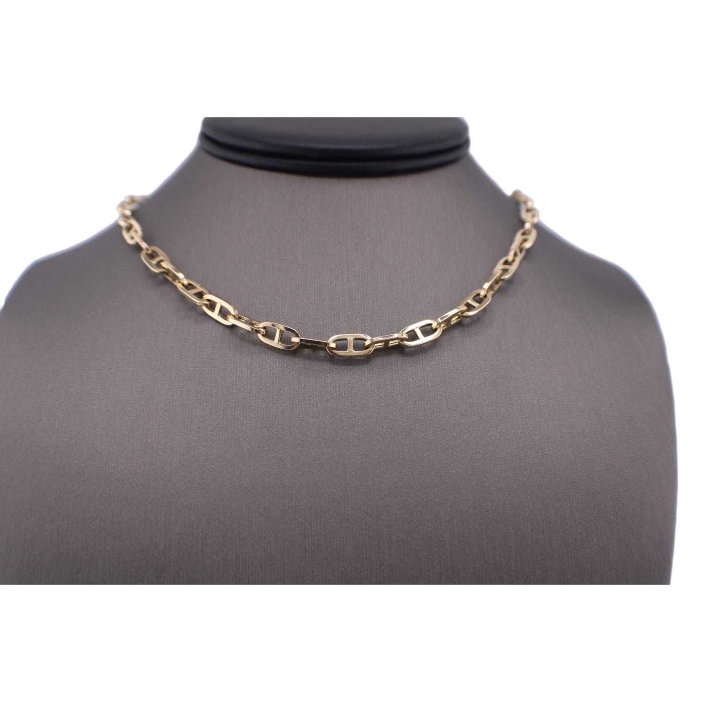 14KT Yellow Gold Semi-Solid Fancy Flat Anchor Link Chain