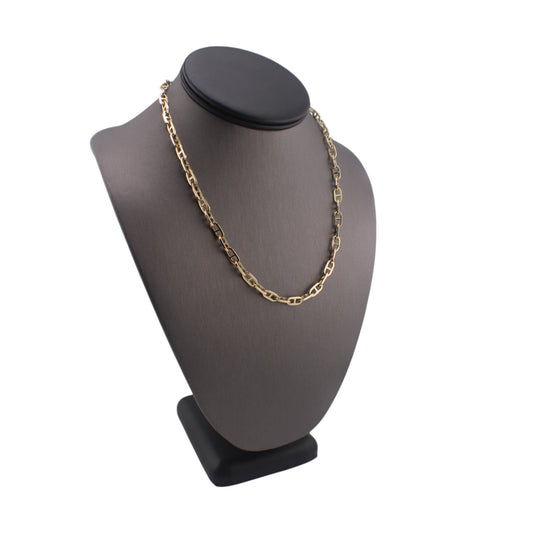 14KT Yellow Gold Semi-Solid Fancy Flat Anchor Link Chain