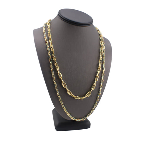 14KT Yellow Solid Gold Anchor Cut Fancy Chain