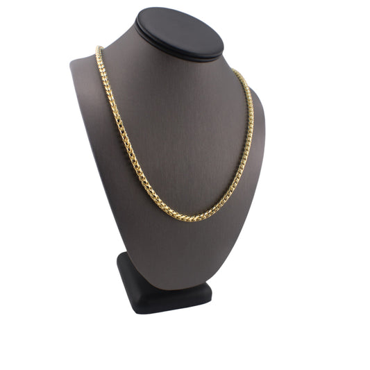 14KT Yellow Solid Gold Fox Tail Cut Fancy Chain