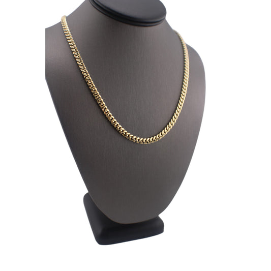 10KT Yellow Gold Fancy Cuban-Link Semi-solid Chain