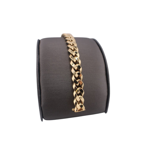 14KT Yellow Gold 9"Semi-Solid Cuban Link 10.5mm Bracelets
