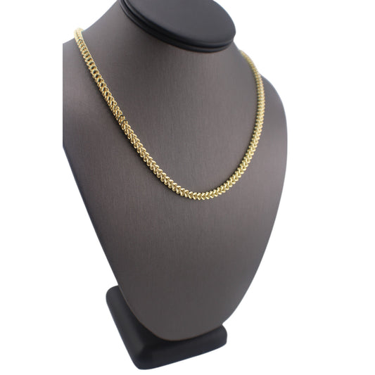 10KT Yellow Gold Fancy Franco-Link Semi-solid 4.5mm Chain 24"
