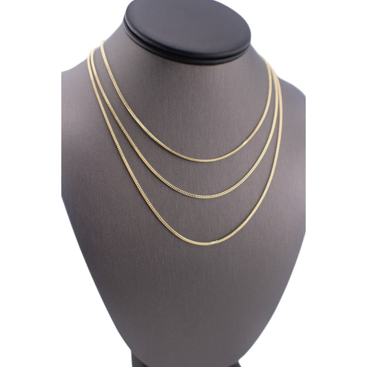 10KT Yellow Gold Fancy Franco-Link Semi-solid 1.5mm Chain