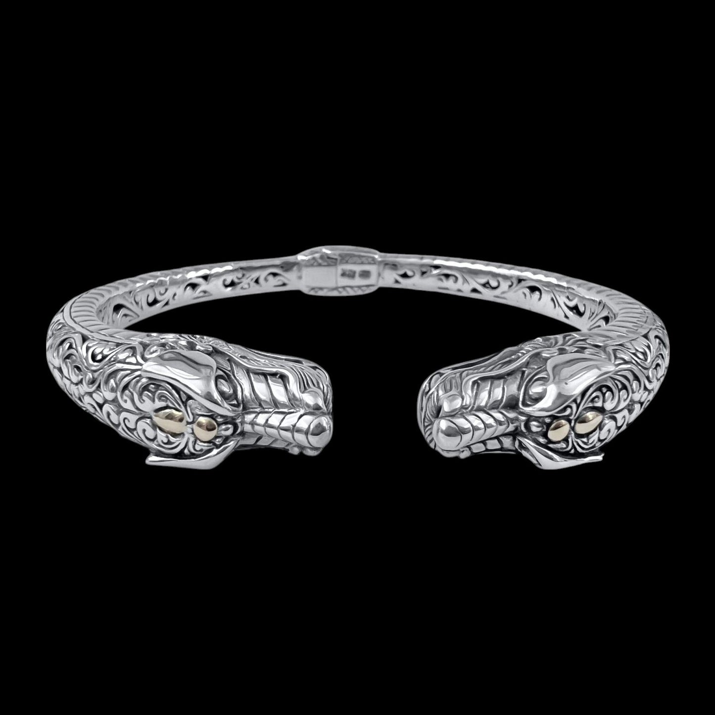 Bali Silver Collection W/ 18KT Spirit Dragon Bali Bangles