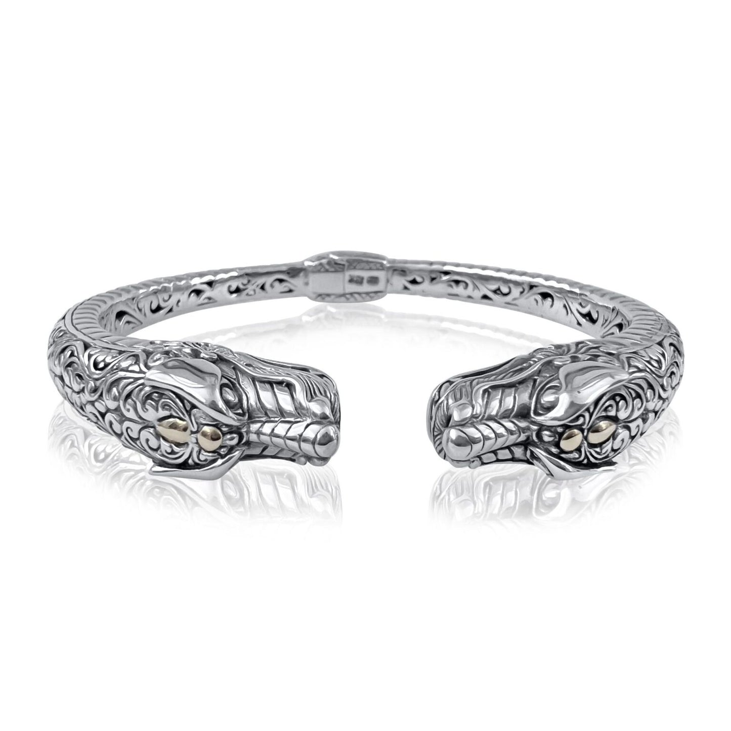 Bali Silver Collection W/ 18KT Spirit Dragon Bali Bangles